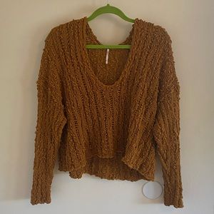 Free People Beach Comber Sweater in Mustard